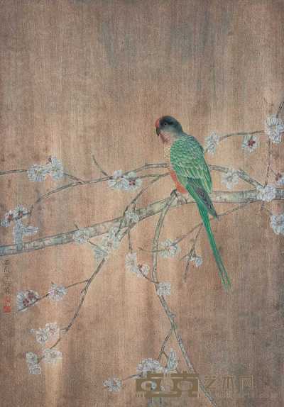 江宏伟 2005年作 梅花鹦鹉 镜心 69×48.5cm